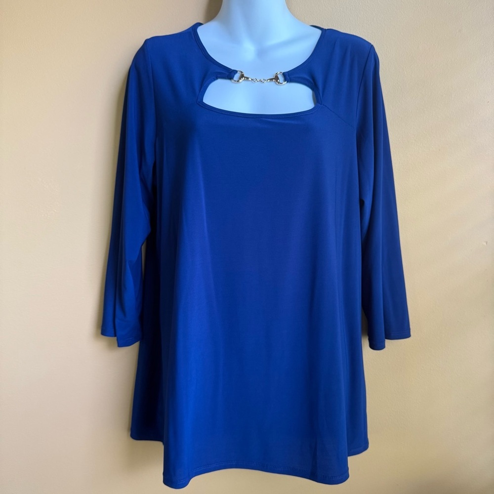 Avenue Royal Blue Cut-Out Blouse Size 14/16